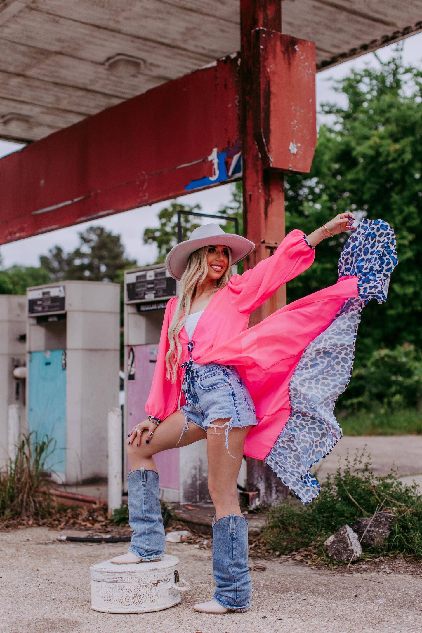 Chiffon Kimono - Pink