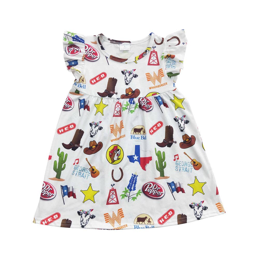 Baby Girls Western Pearl White Knee Length Dresses