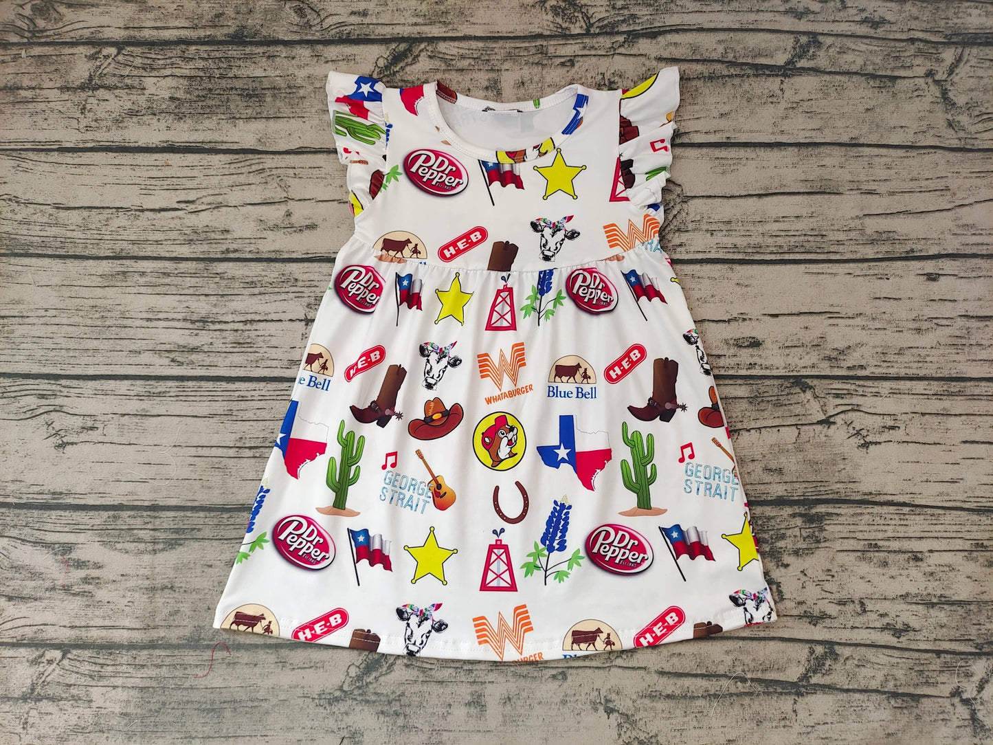 Baby Girls Western Pearl White Knee Length Dresses