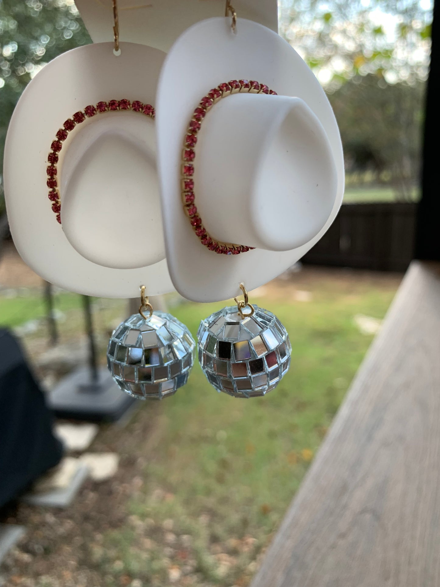 earrings hat disco ball
