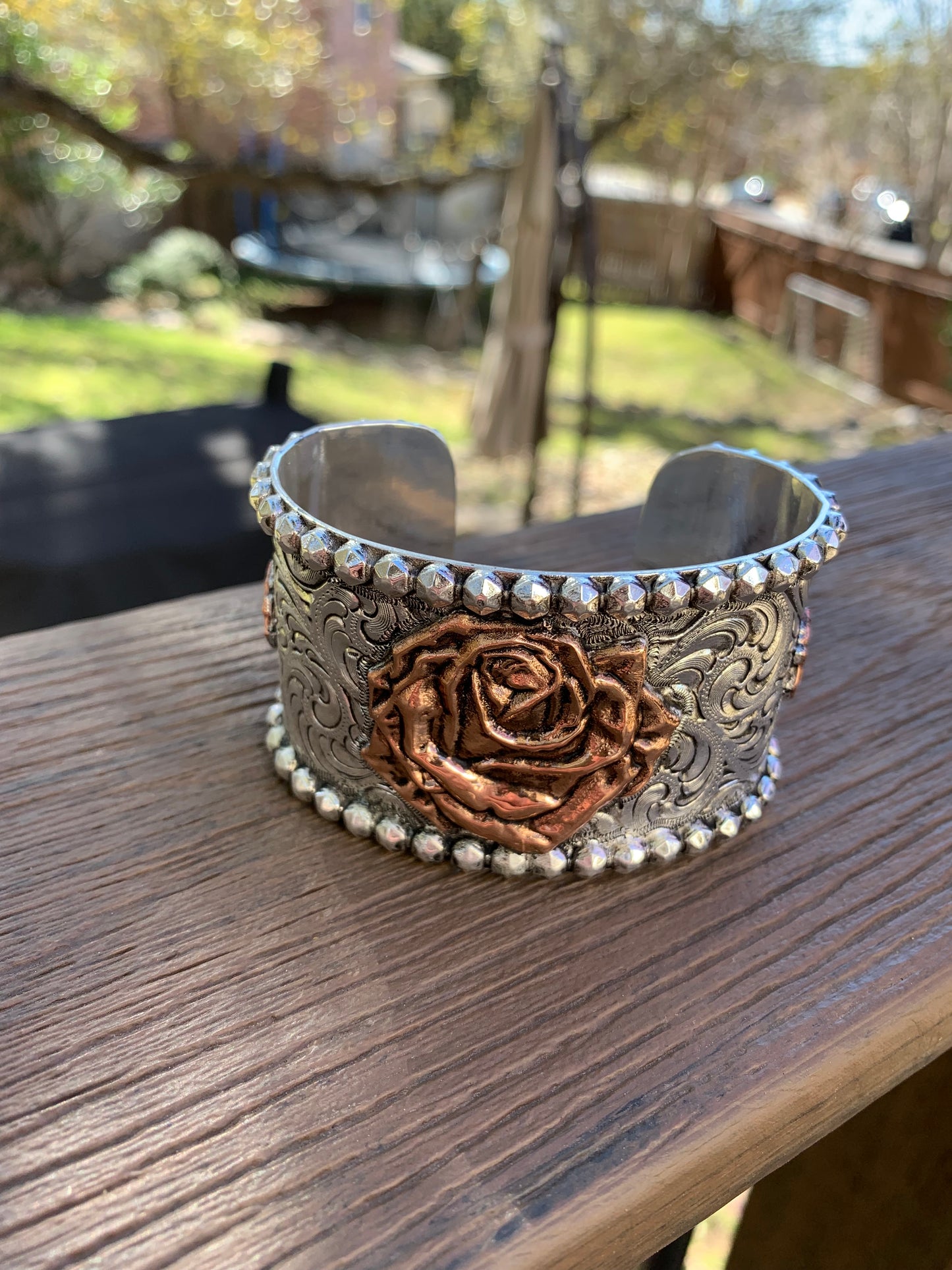 Bracelet wide cuff Rose Copper