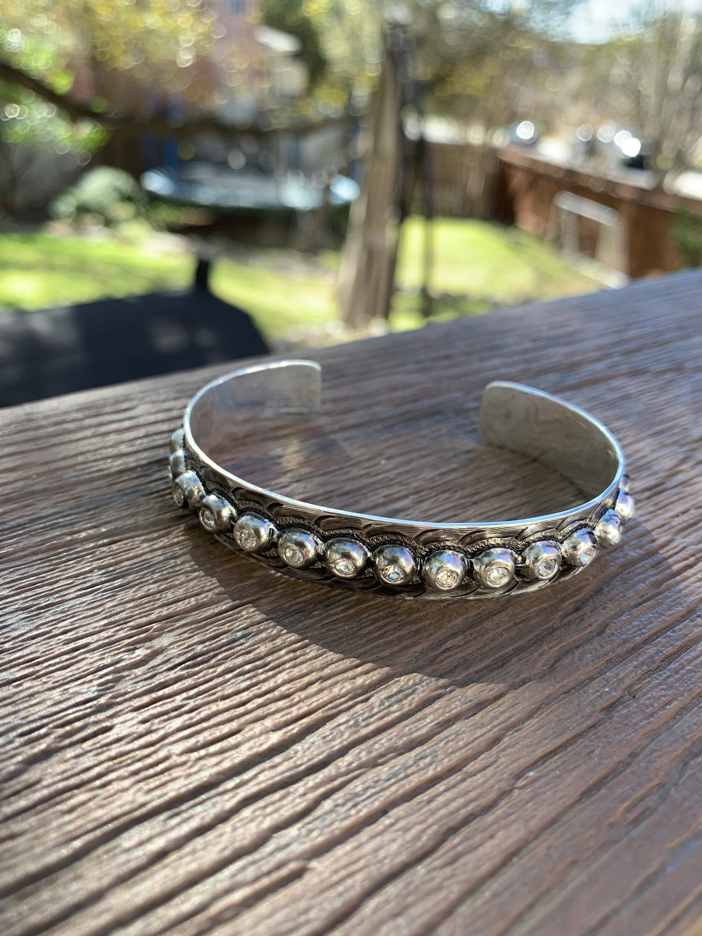 Bracelet cuff w/Crystal spots