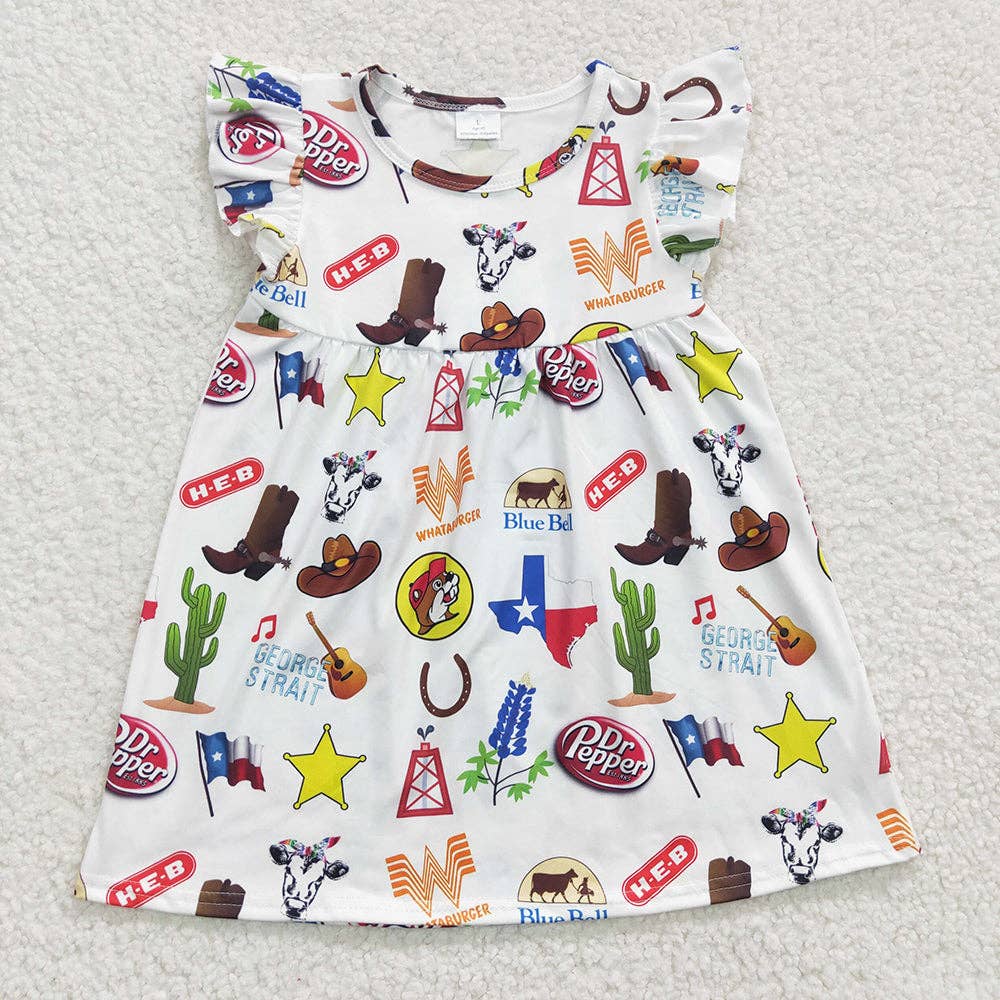 Baby Girls Western Pearl White Knee Length Dresses