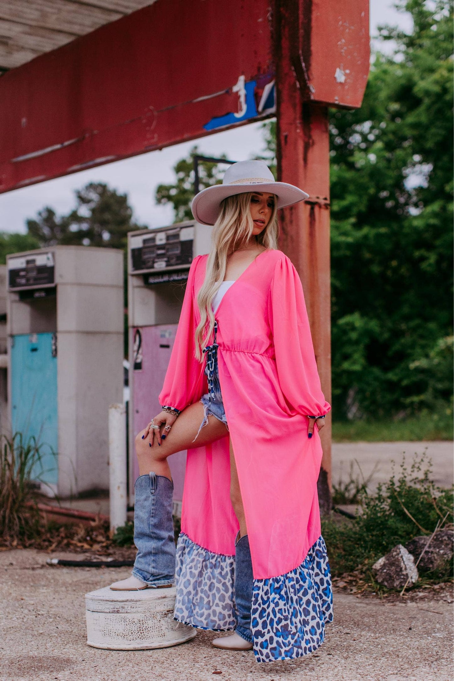 Chiffon Kimono - Pink