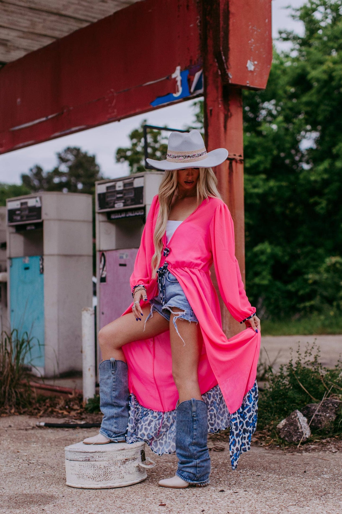 Chiffon Kimono - Pink