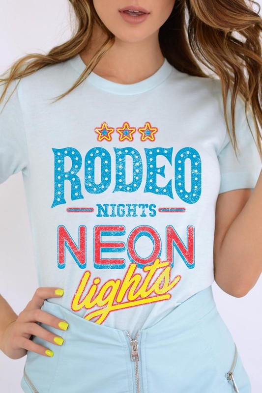 Rodeo Nights Neon Lights Graphic T Shirts