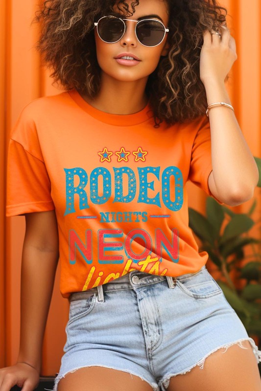 Rodeo Nights Neon Lights Graphic T Shirts