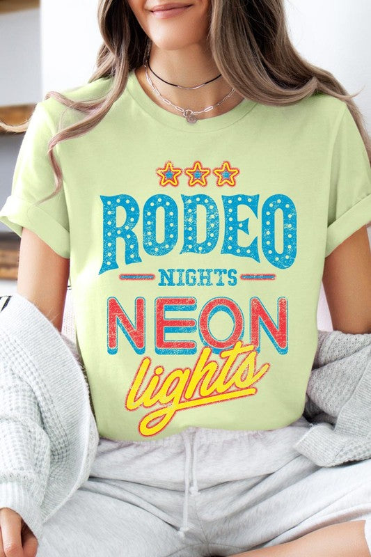 Rodeo Nights Neon Lights Graphic T Shirts