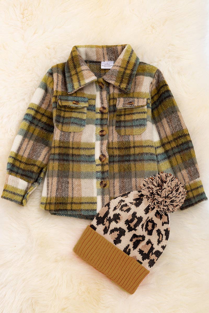 Mustard/tan plaid shacket