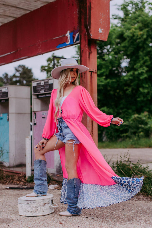 Chiffon Kimono - Pink