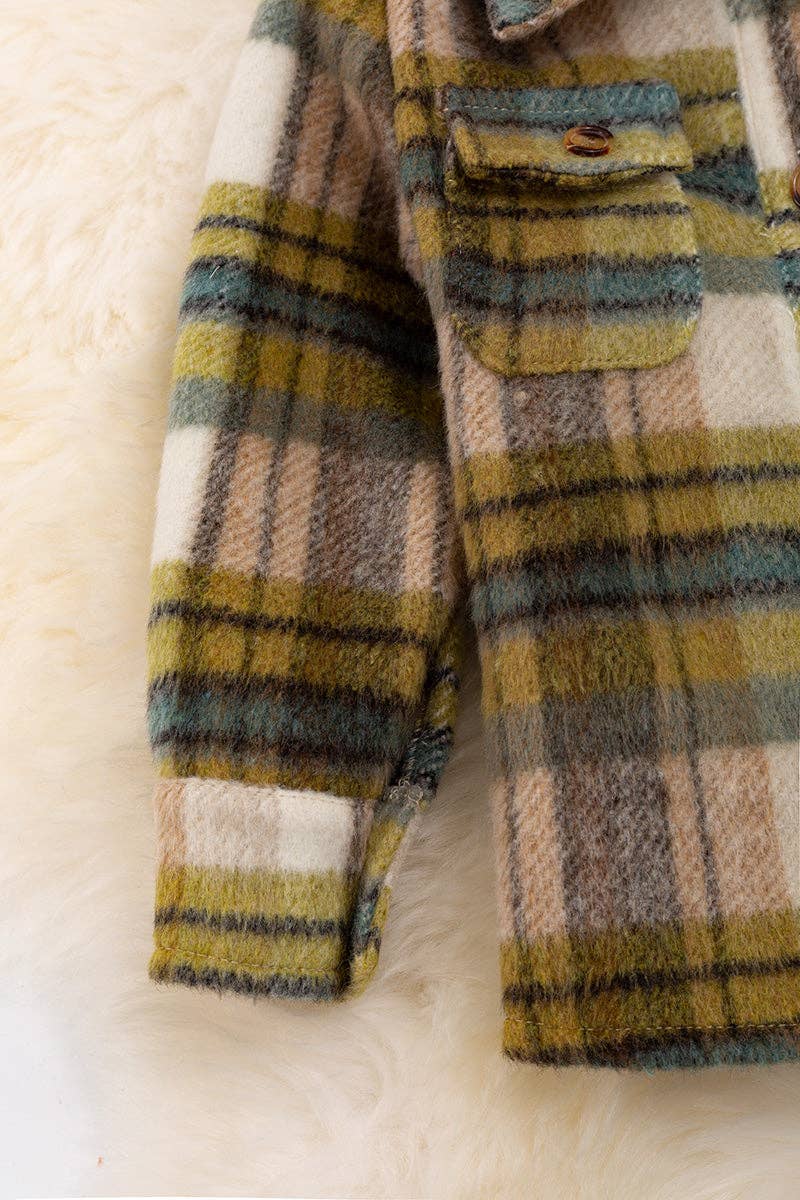 Mustard/tan plaid shacket