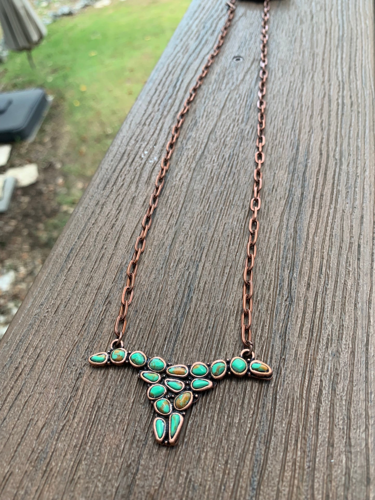 24'' metal chain with  longhorn pendent Necklace