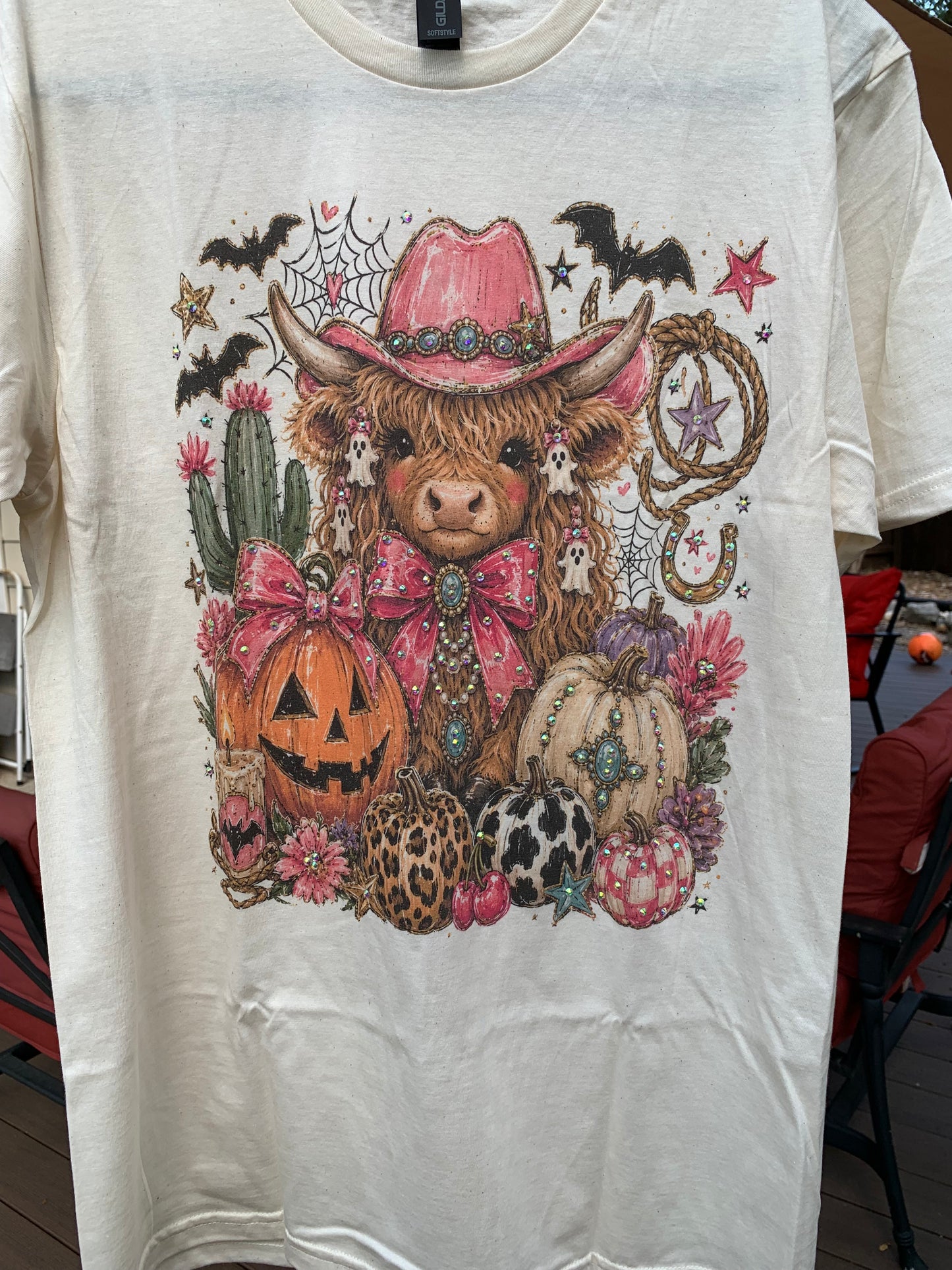 Cow Tee with Crystals