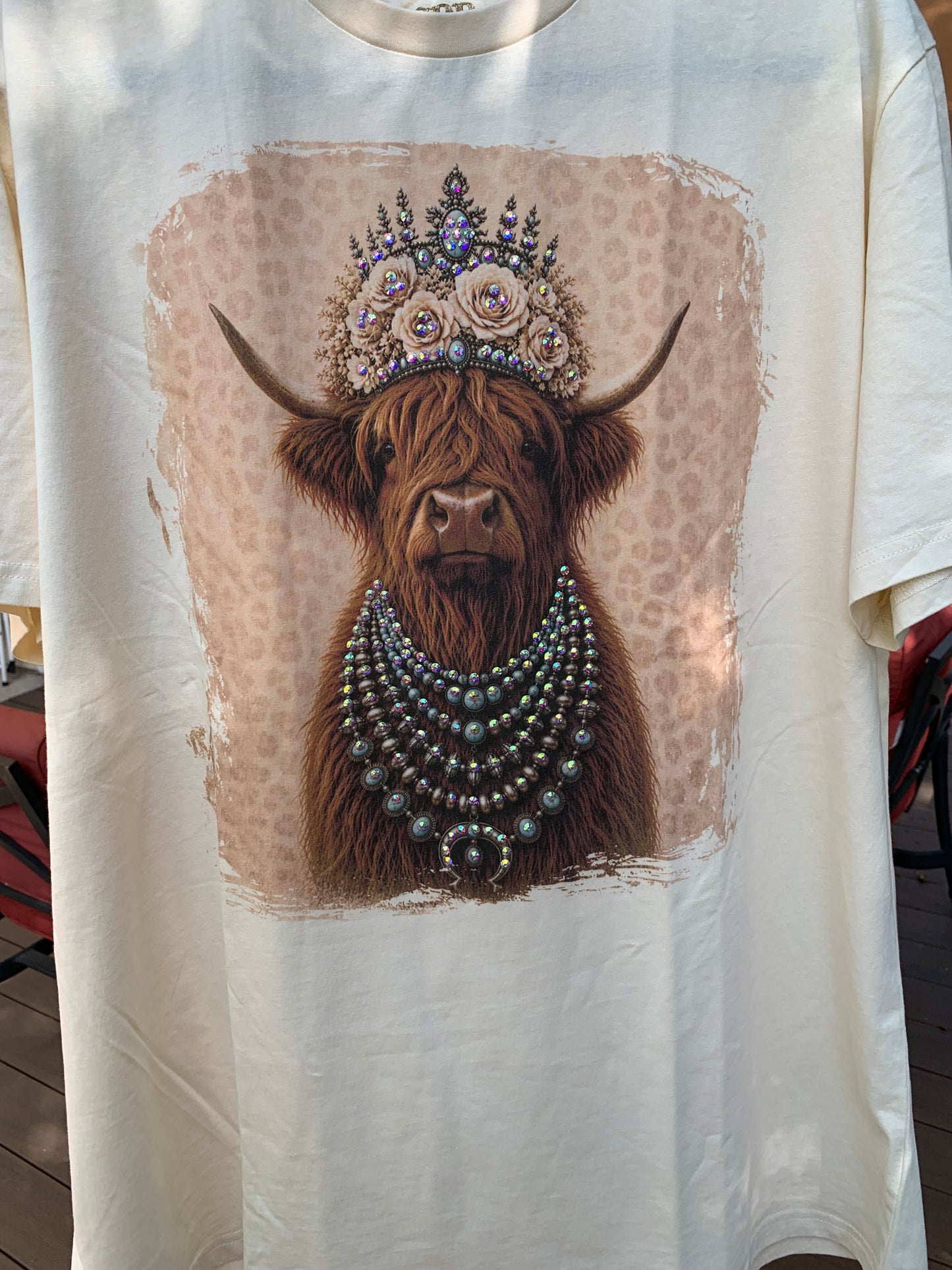 Cow Tee with Crystals