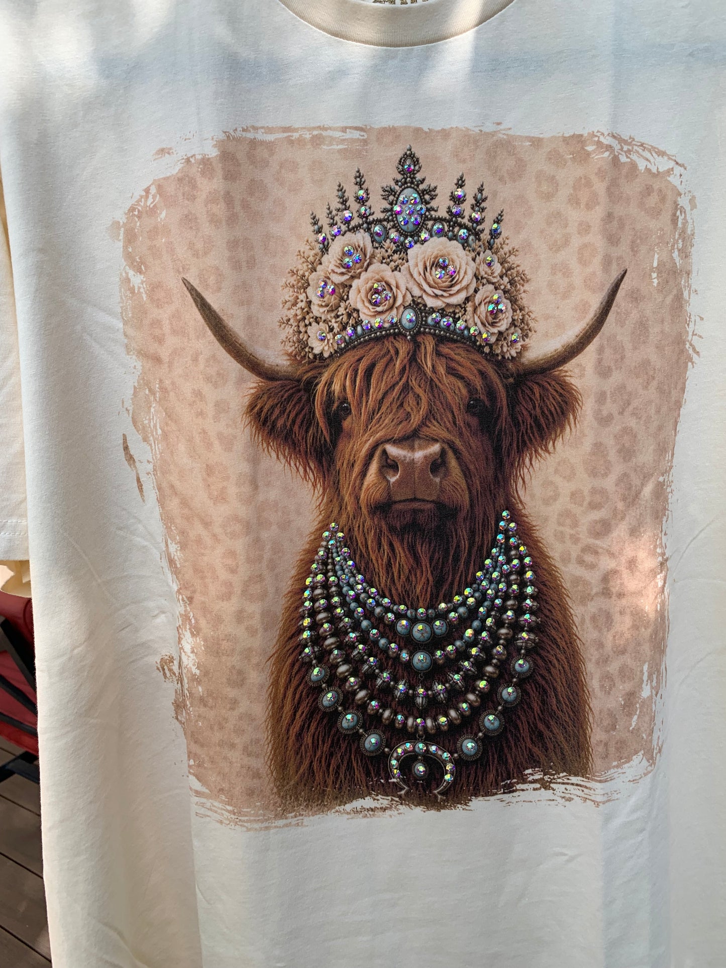 Cow Tee with Crystals