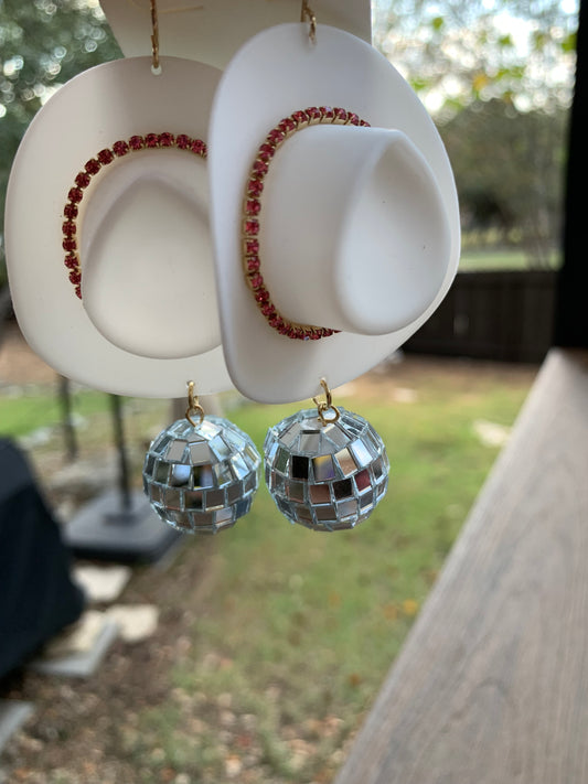earrings hat disco ball