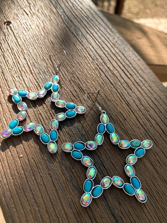 STAR RHINESTONE DANGLE EARRING