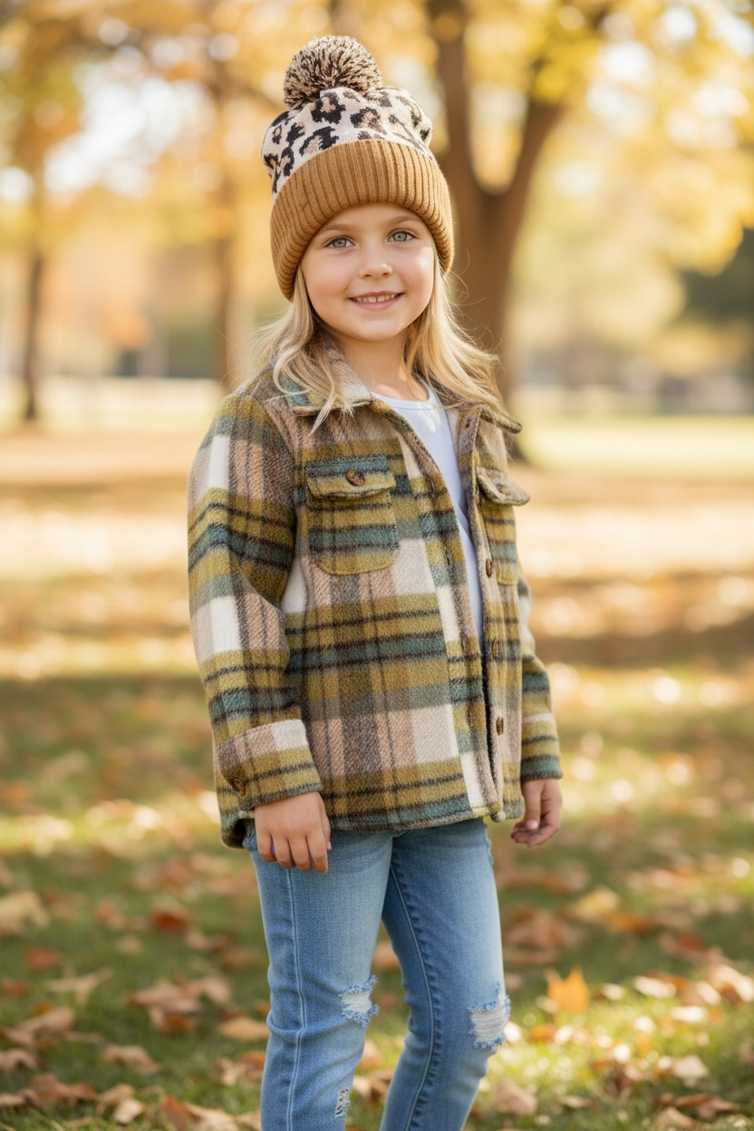 Mustard/tan plaid shacket